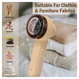 S5U10Z Fabric Shaver, Electric Lint Remover Rechargeable, Lint Shaver, Hairball Trimmer, Remove Clothes Fuzz, Lint Balls, Pills, Sweater, Couch, Blanket, Curtain, Wool, Cashmere(Cream Colored)