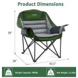 $80 Oversized Portable Folding Camping Chair w/ Side Pocket, 400lbs