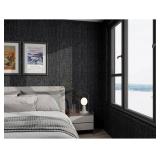 Thick Textured Wallpaper Peel and Stick, 24 in x 394 in, Black.