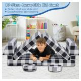 $110 10 Pcs Black & White Kids Sofa,Foam Modular Play Couch