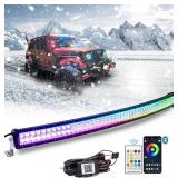 $260 Bluetooth 52in 300w Curved Led Light Bar w/RGB Halo Ring