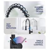 $260 29.5x17.7in Black Kitchen Sink, Single Bowl, Faucet & Dispenser