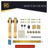 $114 Rio Salto Gold Barn Door Hardware Kit, Adj. Length to 6.5FT