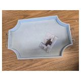 $70 Shagreen Decorative Large Serving Tray, Ice Blue, 22.6