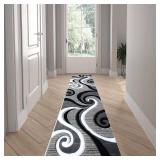 $51 EMMA OLIVER 2x7 Olefin Rug - Gray Swirl - Stain Resistant