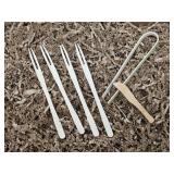 Bundle of 10 Bamboo Cutlery Kit includes Tong, Mini Knife, 4 Forks