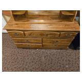 Vintage Style Wooden Dresser with Mirror Hutch