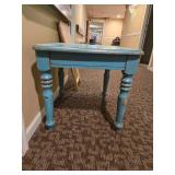 Vintage Distressed Blue Side Table and TV Tray