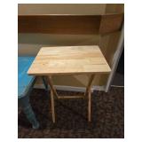 Vintage Distressed Blue Side Table and TV Tray