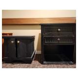 Black Wood Storage Cabinet Set