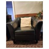 Black Faux Leather Club Chair