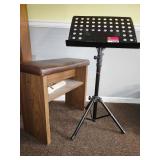 Professional Adjustable Music Stand and Mini Bench