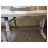 White Adjustable Bath Transfer Bench