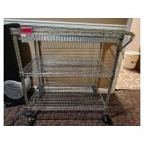 3-Tier Chrome Wire Shelving Cart with Wheels