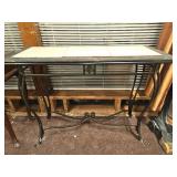 Metal Console Table with Ceramic Tile Top