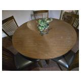 5-Piece Round Dining Set with Artificial Plant