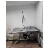 Commercial Stainless-Steel Sink with Pre-Rinse Faucet and InSinkErator Model Pro-750