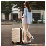 Retails $170! Luggage Sets 2 Piece Hardside) Expandable Ultra Durable Polycarbonate Lightweight Carry On Travel Suitcase with TSA Lock Spinner Wheels, Elegant White