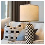 PORTRES 24.75" Modern Ceramic Table Lamp for Bedroom Bedside Lamps Home Decor for Living Room Farmhouse Nightstand Lamp End Table Lamps (1 Pack)