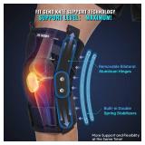 Fit Geno Hinged Knee Brace for Meniscus Tear: Adjustable Knee Support for Knee Pain w/Side Stabilizers & Hinges for Injury or Surgery Recovery - Men and Women FSA or HSA Eligible