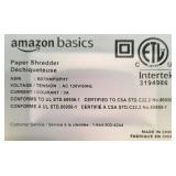 Amazon Basics 8-Sheet Cross-Cut Paper and Credit Card Shredder with 4.1 Gallon Bin, Black - Retail: $56.88