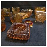 Vintage Amber Glass Collection - Bird and Heart Motif