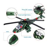 HAPTIME Military Helicopter Toy with Lights and Sounds, Pull Back Army Plane Airplane for Kids Children Boys Girls 11.2 inch (Green)