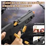 DaoDaoZhu Soft Bullet Toy Gun Shell Ejecting with 50 Bullets, Black Toy Guns for Boys, Toy Pistol Fidget Gun, Realistic Play Gun Model, Halloween Christmas Birthday Gifts for Boys Kids Adults Age 8+