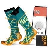 Lansru 5000mAh Heated Socks: 10-Hour Battery Life | APP-Controlled Rechargeable Electric Socks - Battery Powered Cold Weather Foot Warmer Socks for Men Women | Outdoor Hunting Skiing Camping Hiking