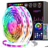 REEMEER Led Lights 100ft(2 Rolls of 50ft) Smart APP Control Music Sync Led Strip Lights RGB Color Changing Led Lights Strips Led Lights for Bedroom Kitchen and Party