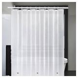 Arayarser 60x72 12 Hole Frosted Shower Curtain Liner with Bottom Magnets & Magnetic Clips to Keep Closed, Heavy Duty Shower Liner 60W x 72H, Silky Frost