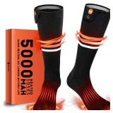 Heated Socks Heated Socks for Men Women,5000mAh Rechargeable Electric Heated Socks Washable, Electric Socks Winter Warm SocksWarmer for Hiking Biking Camping Skiing Hunting Outdoor Work Fishing, Large