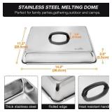 Stanbroil Melting Dome & Grill Press Kit- Stainless Steel Basting Cover Cheese Melting Dome with Cast Iron Burger Bacon Press for Flat Top Griddle Grill Indoor/Outdoor