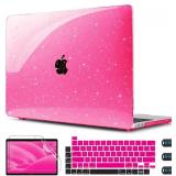 CISSOOK MacBook Pro 13in Case M2 2023-2021 Sparkly Rose Pink