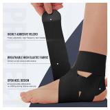 Ultra Thin Ankle Wraps, Adjustable Straps, 2 Pack (Black)