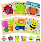 Bekayshad Wooden Puzzles Toddler Toys for 1-3 Year Olds