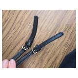 Semetall 4pcs PU Leather Purse Straps, Black Handbag Handles