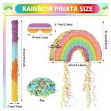 Colorful Rainbow Pinata with Sticks & Blindfold, Party Supplies