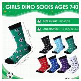 HooLing Soccer Socks for Kids, 7 Pair, Ages 7-10 (Football Theme)