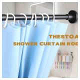 Shower Curtain Rod Adjustable 30-80", Anti-Rust, No Drill, Black