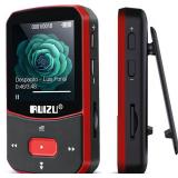 RUIZU 64GB Clip MP3 Player, Bluetooth 5.3, Red, 128GB SD Support