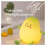 YUCHAO WONOER Cute Mango Night Light-Night Light for Kids, Baby Night Light, Rechargeable Dimmable Nightlight, Bedside Lamp Nursery Nightlight with 15/30/60 Minutes Timing Setting and Touch-Sensitive