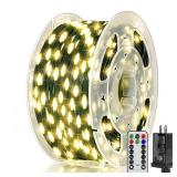 BrightChristmas Christmas Lights 300 LED 98 FT, Waterproof Outdoor String Lights Timer, Christmas Tree Lights with 8 Modes Dimmable, Fairy Lights for Holiday Decor (Warm White)