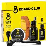 The Beard Club Beard Growth Kit - Derma Roller, Beard Growth Oil, Sandalwood Beard Balm, Beard Comb - Gift Set