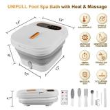 UNIFULL Collapsible Foot Spa Bath with Heat, Touch Screen, Massage Rollers, Timer, Bubble, Foot Pedicure Kit, Temperature Control Pedicure Foot Spa, Foot Bath