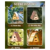 Better A Frame Bird House for Outside with Shingle Roof, Cedar Birdhouse for Outdoor, Wren Chickadee, UV Painted, Metal Roof Protected,Longtime Lasting,Desgined for 5 Yrs Performance