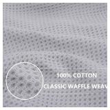 Homaxy 100% Cotton Waffle Weave Kitchen Dish Cloths, Ultra Soft Absorbent Quick Drying Dish Towels, 12 x 12 Inches, 6-Pack, Light Gray