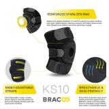 Bracoo Adjustable Compression Knee Patellar Pad Tendon Support Sleeve Brace for Men Women - Arthritis Pain, Injury Recovery, Running, Workout, KS10 (Black)