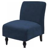 TOPYUMH Velvet Armless Accent Chair Covers Luxury Thick Velvet Chair Slipcovers, Removable Furniture Protector for Living Dining Room Hotel, Navy