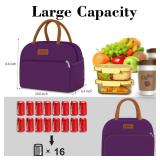 Coobiiya Lunch Bag Women, Lunch Box Lunch Bag for Women Adult Men, Small Leakproof Cute Lunch Tote Large Capacity Reusable Insulated Cooler Lunch Container for Work/Office/Picnic/Travel-Purple